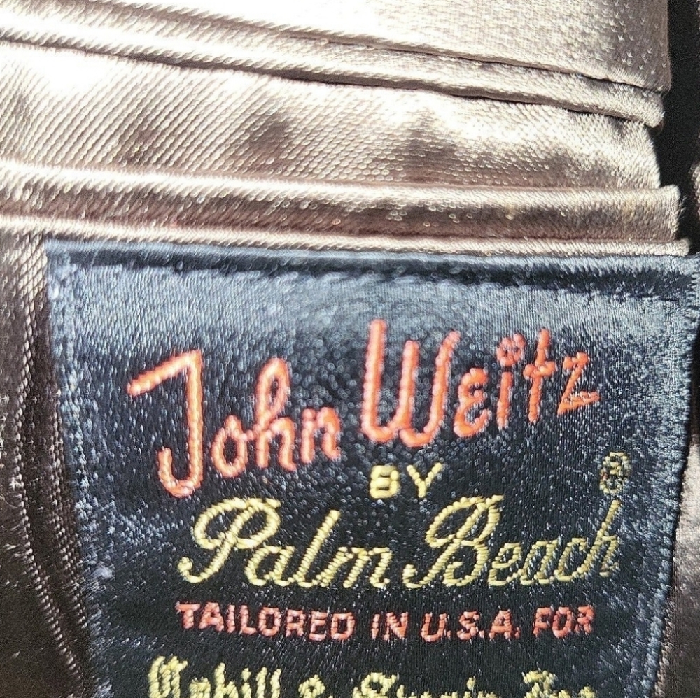 John Weitz by Palm Beach men's coat multicolor herringbone 100% wool 46 - Picture 3 of 12